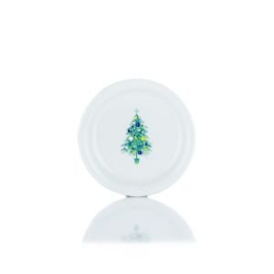 Fiesta® 6.5” Appetizer Plate | Blue Christmas Tree on White