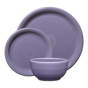 Fiesta® 12-Piece Bistro Coupe Dinnerware Set (Service for 4) | Lavender against a clean white background - One place setting of 4 is photographed. 