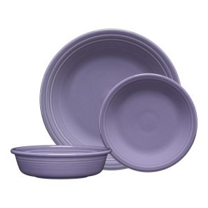 Fiesta® 12-Piece Classic Rim Dinnerware Set | Lavender against a clean white background
