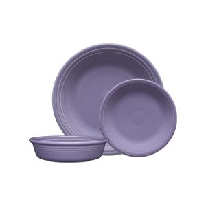 Fiesta® 3-Piece Classic Rim Place Setting | Lavender against a clean white background