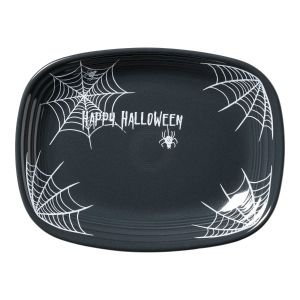 Fiesta® 11.75" Rectangular Platter | Happy Halloween Spider Web