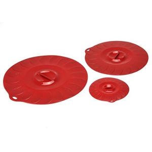 Norpro Silicone Universal Suction lids - Red - 3 Piece Set