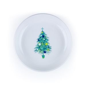 Fiesta® 8.5" Luncheon Bowl Plate | Blue Christmas Tree
