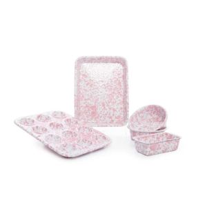 image shows Crow Canyon 5-Piece Kid's First Bake Set | Pink against a blank, white background