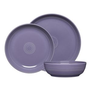Fiesta® 3-Piece Coupe Place Setting | Lavender against a clean white background