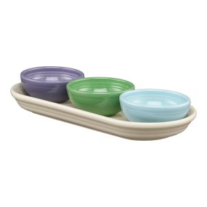 image shows Fiesta® 4-Piece Condiment Set | Lavender Blooms against a blank, white background