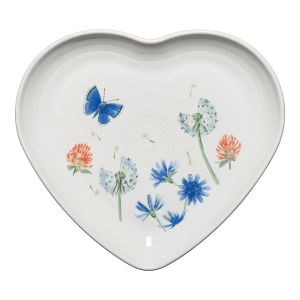 image shows Fiesta® 9" Heart Plate | Breezy Floral against a blank, white background