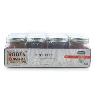 Roots & Harvest Pint Wide Mouth Canning Jars | Pack of 12