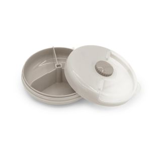 Spin Container with Knob | Ivory + Grey against a plain white background