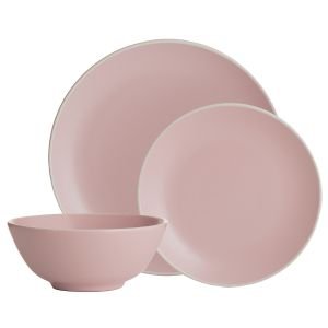 Mason Cash Classic Collection 12-Piece Dinnerware Set | Pink