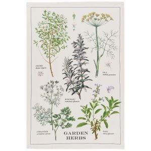 Now Designs by Danica 18" x 28" Printed Dishtowel | Garden Herbs