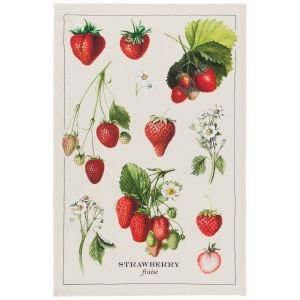 Now Designs by Danica 18" x 28" Printed Dishtowel | Vintage Strawberries