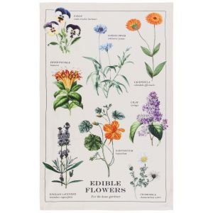 Now Designs by Danica 18" x 28" Printed Dishtowel | Edible Flowers