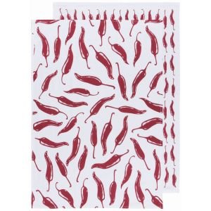 Now Designs by Danica Floursack Dishtowels (Set of 2) | Carmine Chili Peppers