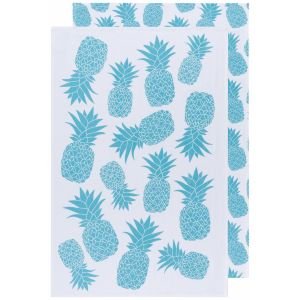 Now Designs by Danica Floursack Dishtowels (Set of 2) | Bali Blue Pineapples