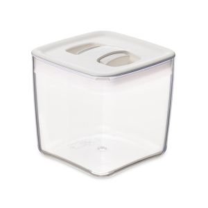 Click Clack 3.5 Quart Cube Storage Container | White