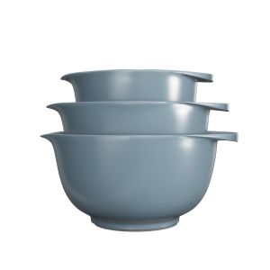 image shows Rosti Victoria 3-Piece Mixing Bowls | Dusty Blue against a blank, white background