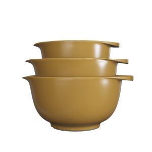 image shows Rosti Victoria 3-Piece Mixing Bowls | Curry against a blank, white background