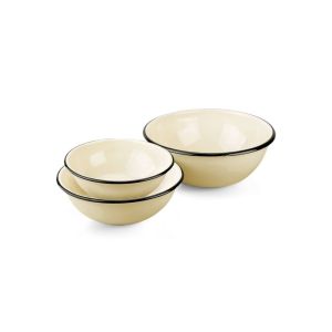 STP Vintage Enamel 3-Piece Bowl Set | Ivory
