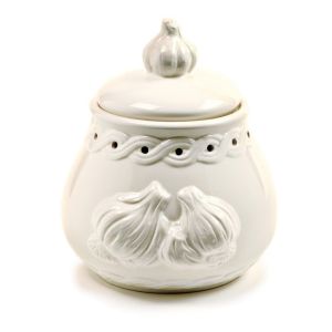 Norpro Garlic Keeper Garlic Storage Jar: Model 254 in Ivory Color