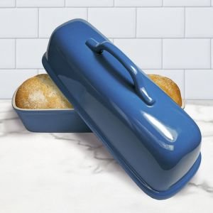 Superstone Blue Covered Bread Baker with Italian Loaf
