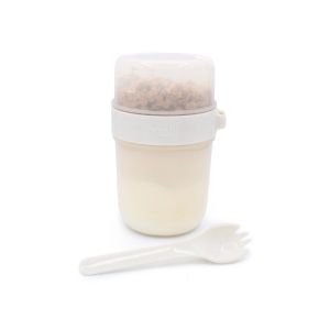 Yogurt or Salad on the Go Container on a blank white background