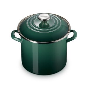 image shows Le Creuset 8 Qt. Enamel On Steel Stockpot with Stainless Steel Knob | Artichaut against a blank, white background  