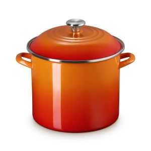  image shows Le Creuset Stockpot with Metal Finishes | Flame against a blank, white background