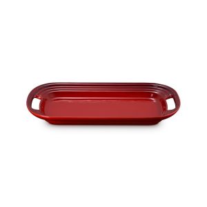  image shows Le Creuset Serving Platter | Cerise against a blank, white background