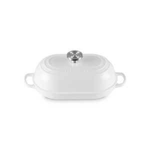 Le Creuset Signature 11.5" Oval Bread Oven with Crucible Stainless Steel Knob White 09192026