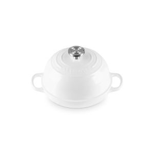 Le Creuset 9.5" Signature Round Bread Oven with Crucible Stainless Steel Knob White 09182026