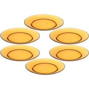 Duralex Lys Amber Dinner Plate | Set of 6 Against a Plain White Background