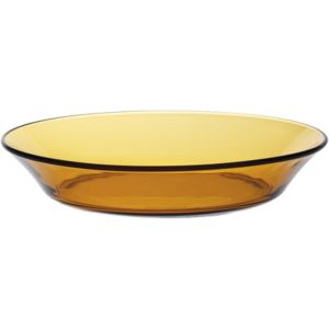 Duralex Lys Amber Soup Plate Against a Plain White Background