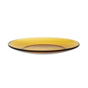 Duralex Lys Amber Dessert Plate Against a Plain White Background