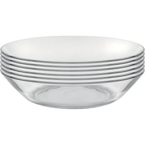 Duralex Lys 6-Piece Calotte Soup Plate Set | Clear
