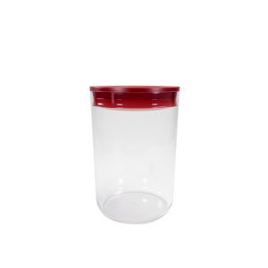 image shows Click Clack 4.2 Quart Round Pantry Canister | Red against a blank, white background