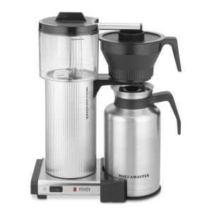 Moccamaster CDT Manual-Adjust Drip-Stop 60oz Coffee Maker - Brushed Silver, Thermal Carafe (39340-TM)