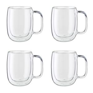 ZWILLING Sorrento Plus Double Wall 12oz Coffee Mugs | Set of 4