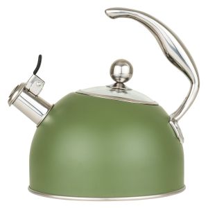 Viking 2.6 Quart Stainless Steel Whistling Kettle | Cypress Green