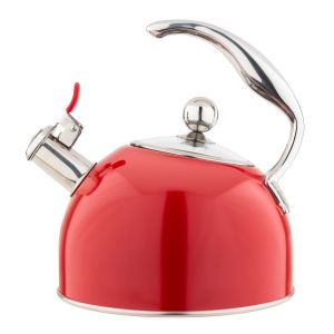 Viking 2.6 Quart Stainless Steel Whistling Kettle | Red