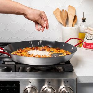Nordic Ware Paella Pan on stovetop