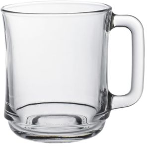 Duralex Lys 6-Piece 7.8 oz. Stackable Mug Against a Plain White Background
