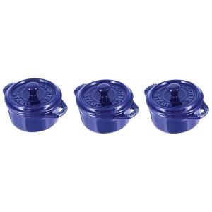 Staub Round Mini Cocotte/Dutch Oven (set of 3) - Dark Blue 40511-422