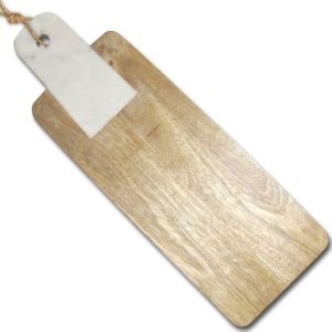 Sassafras Rectangular Mango Wood & Marble Serving Board