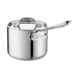 All Clad D3 Stainless Steel Sauce Pan With Lid - 2 Qt