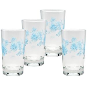 image shows Fiesta® 7oz Juice Glasses (Set of 4) | Botanical Floral against a blank, white background