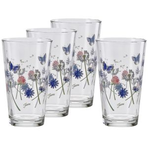image shows Fiesta® 16oz Cooler Glasses (Set of 4) | Breezy Floral  against a blank, white background