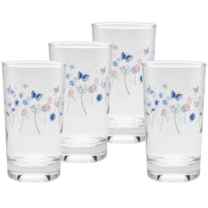 image shows Fiesta® 7oz Juice Glasses (Set of 4) | Breezy Floral against a blank, white background