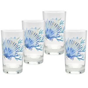 image shows Fiesta® 7oz Juice Glasses (Set of 4) | Coastal Shores against a blank, white background