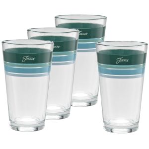 image shows Fiesta® 16oz Cooler Glasses (Set of 4) | Edgeline Aegean against a blank, white background